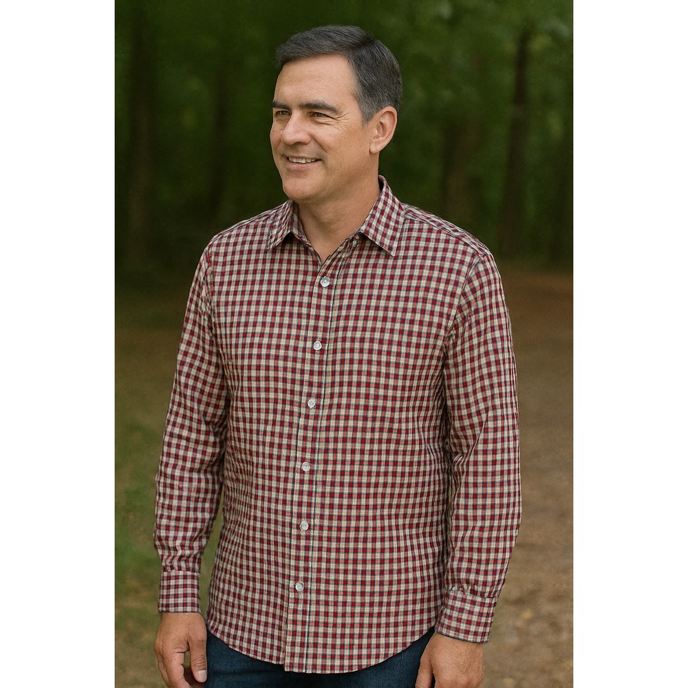 Brooks‎ Brothers XL Ivy League Red White Black Gingham Plaid Long Sleeve Shirt